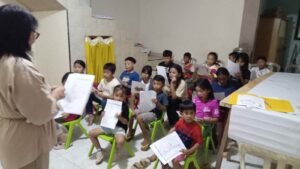 Children learning together in a classroom ministry setting
